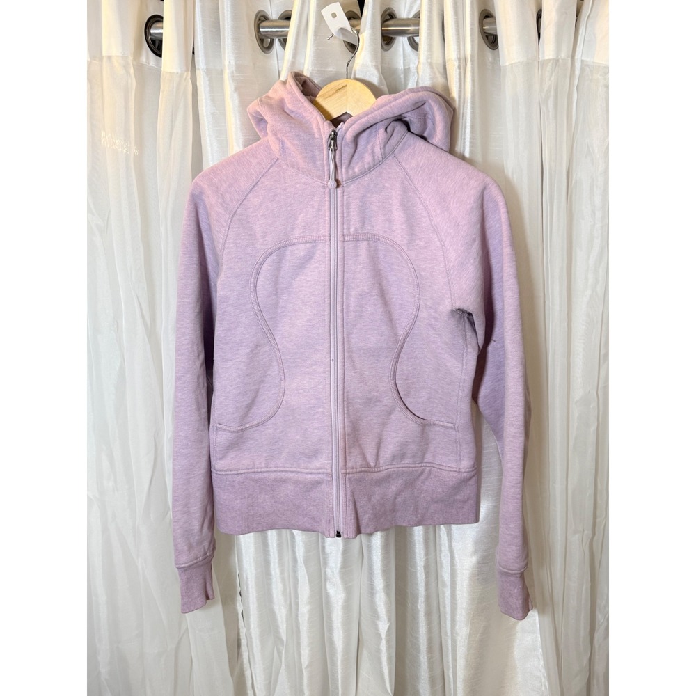 Lululemon Scuba Full Zip Hoodie Womens 4 Purple Lilac Heathered Cotton Fleece
